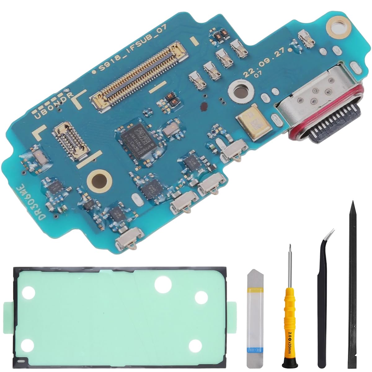 Ricambio connettore Dock Porta di Ricarica per Galaxy S23 Ultra 5G | per SM-S918B, funzione di ricarica rapida, jack integrato per microfono/cuffie, porta di ricarica USB Type-C