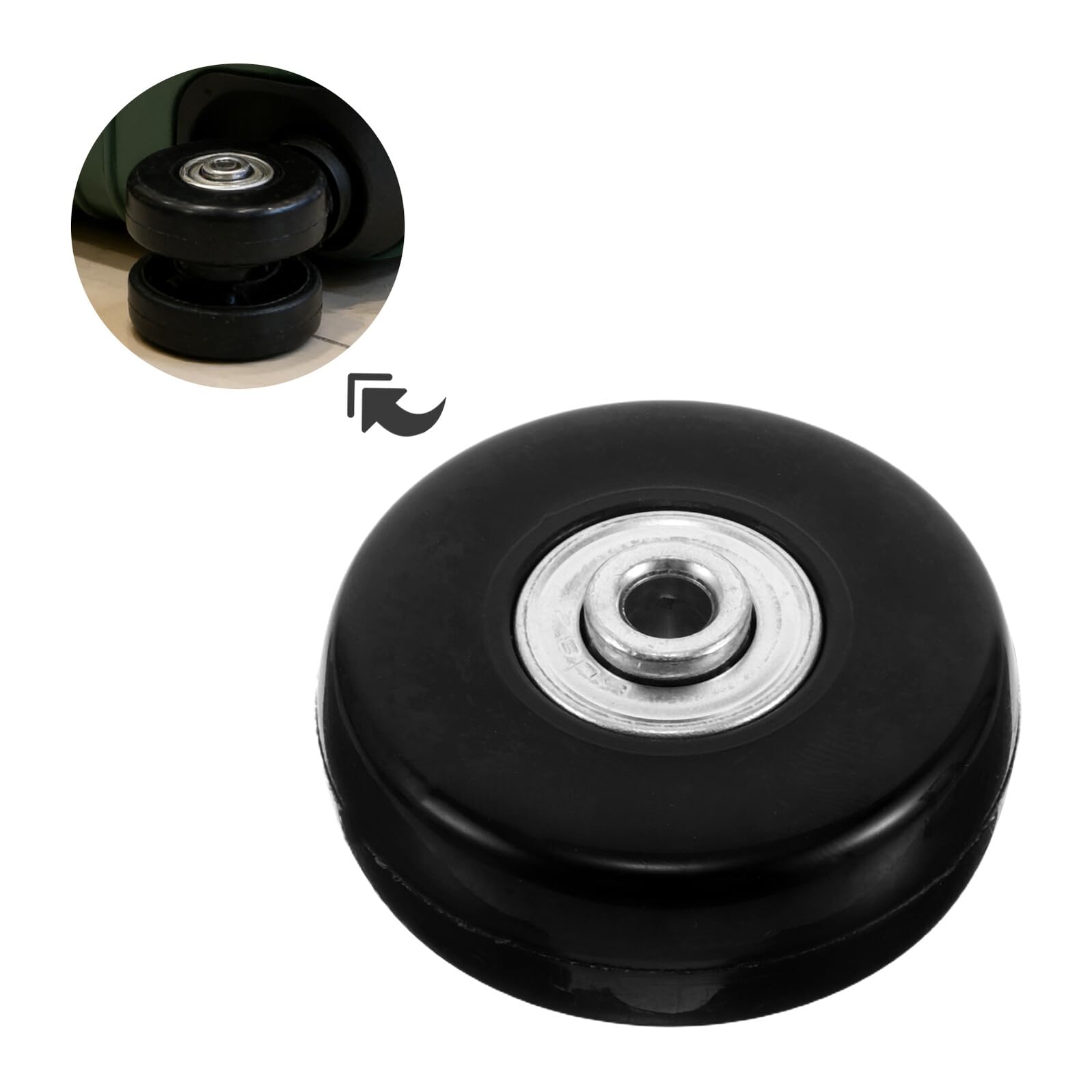 BESTonZON Set 4 Ruote di Ricambio per Valigie da Viaggio 50mm con Cuscinetti a Sfera, Ruote Girevoli Silenziose in Gomma per Sostituzione e Riparazione Bagagli Adatte a Trolley e Valigie