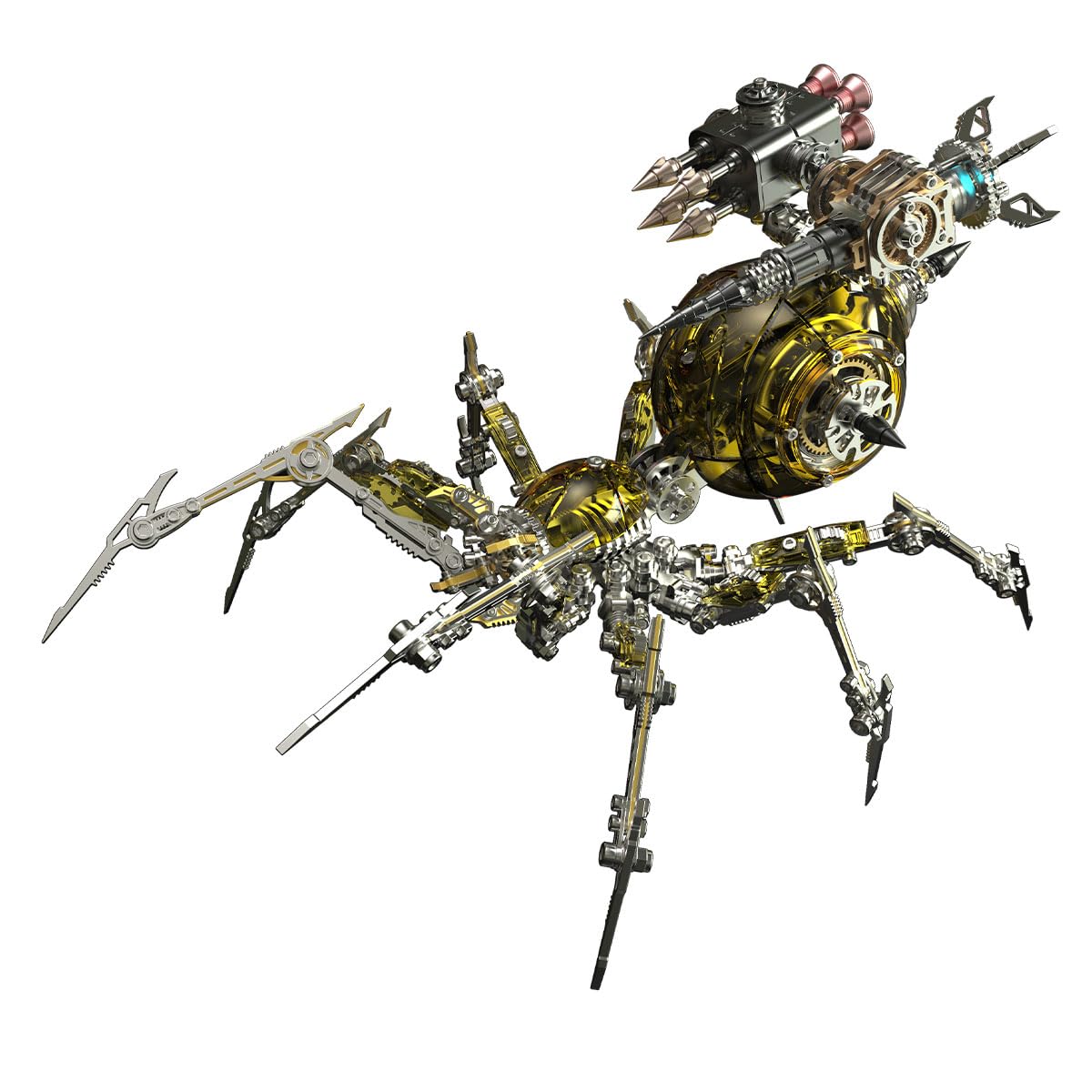 Kit di montaggio del modello di montaggio Steampunk 3D in metallo meccanico guerra ragno