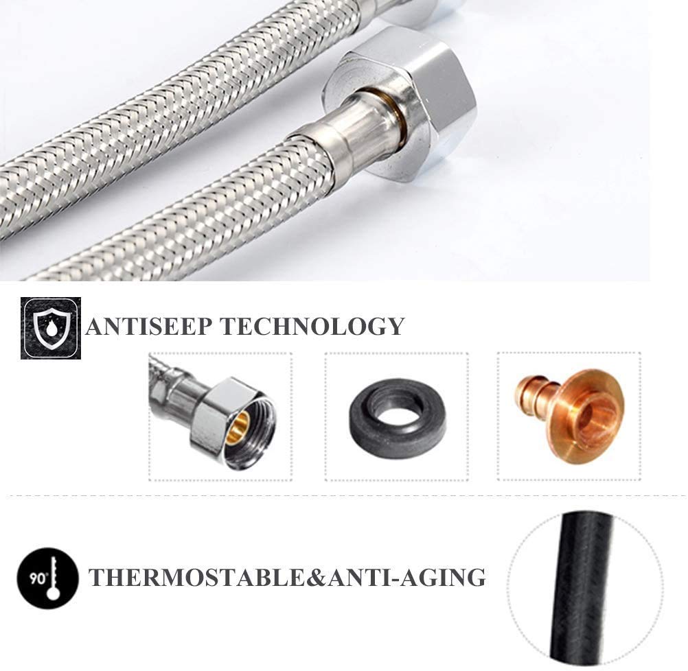 Swastik Heavy-Duty Stainless Steel Connection Pipe, 18-inch - Set of 2 1