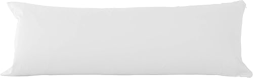 Miniatura 2 de Evolive Funda de almohada corporal de 300 hilos, 100% algodón, con cierre de cremallera oculto, 21 x 54 pulgadas (blanco)