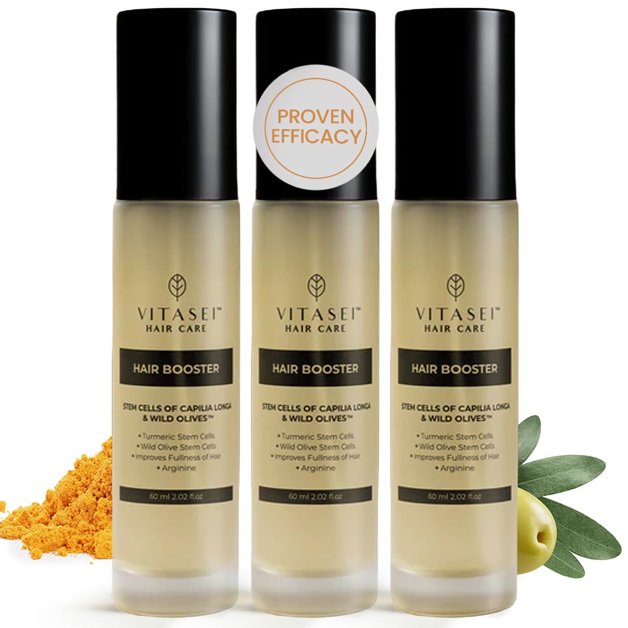 Vitasei Hair Booster 2 Fl Oz (3 Pack) – Hair Revitalizing Serum with Capilia Longa, Wild Olive Stem Cells & Arginine – Peptide-Enriched Hair Tonic Supports Thicker, Stronger – For Women & Men