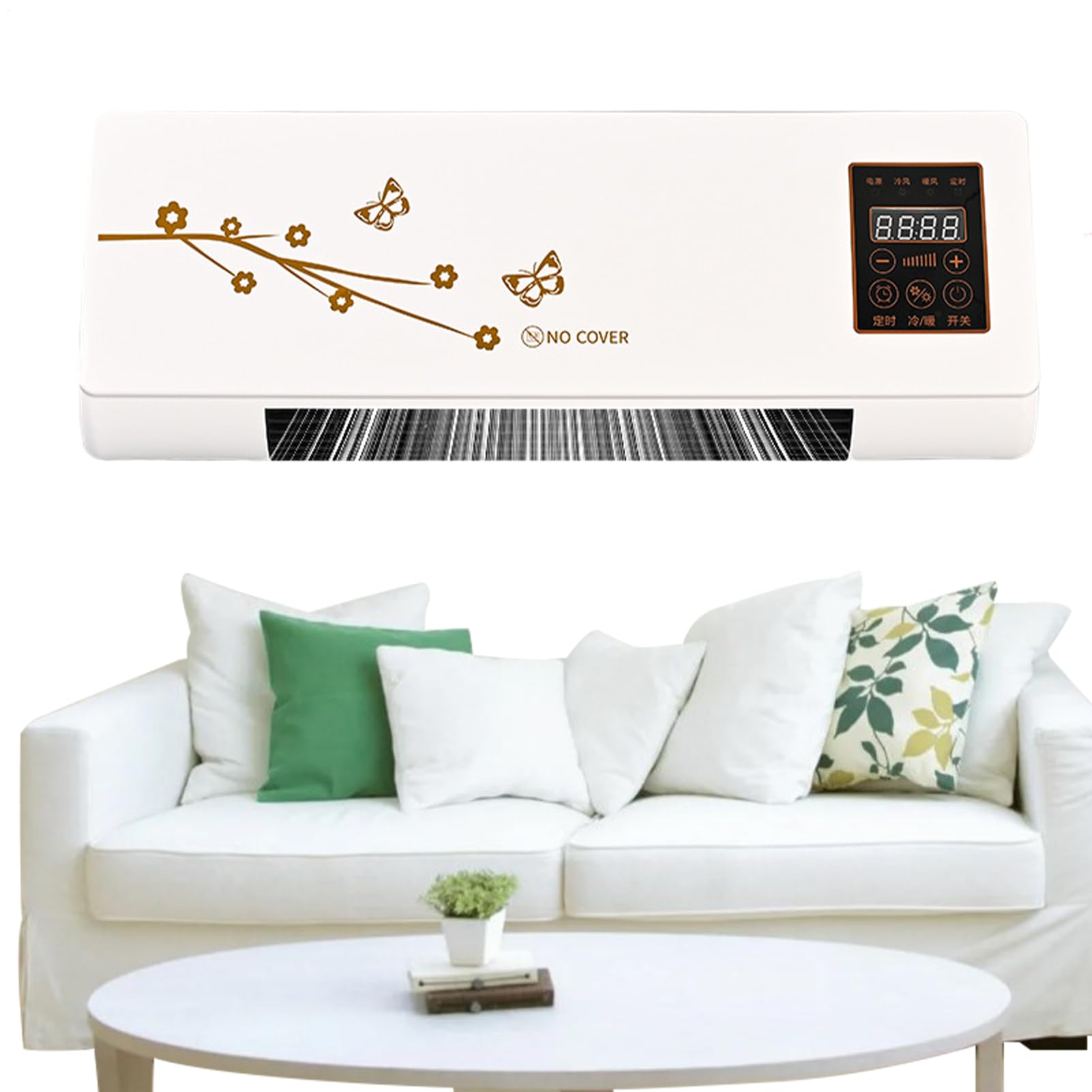 Aire Acondicionado de Pared - Aire Acondicionado Portátil,Con Función Frío y Calor, Silencioso y Temporizador 24H para Cocina, Coche, Hogar, Apartamento,