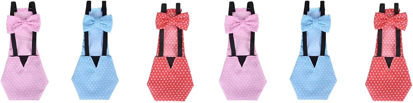 Chicken Diapers Bantam Hens - Reusable 6 Pcs with Bow Ties Poultry Nappies Washable Waterproof for Pets Ducks Silkie,M