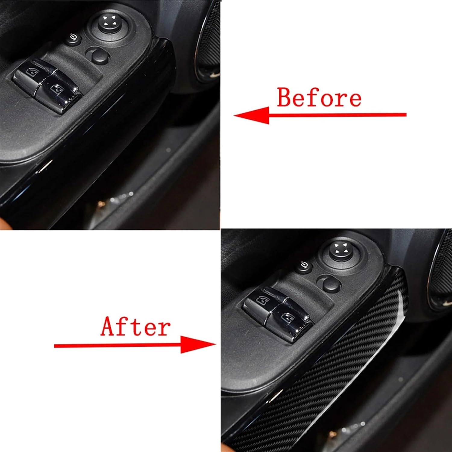 for minis Accessories F56 JCW Carbon Fiber Interior Door Handle Pull Protective Cover Trim Sticker Accessoire