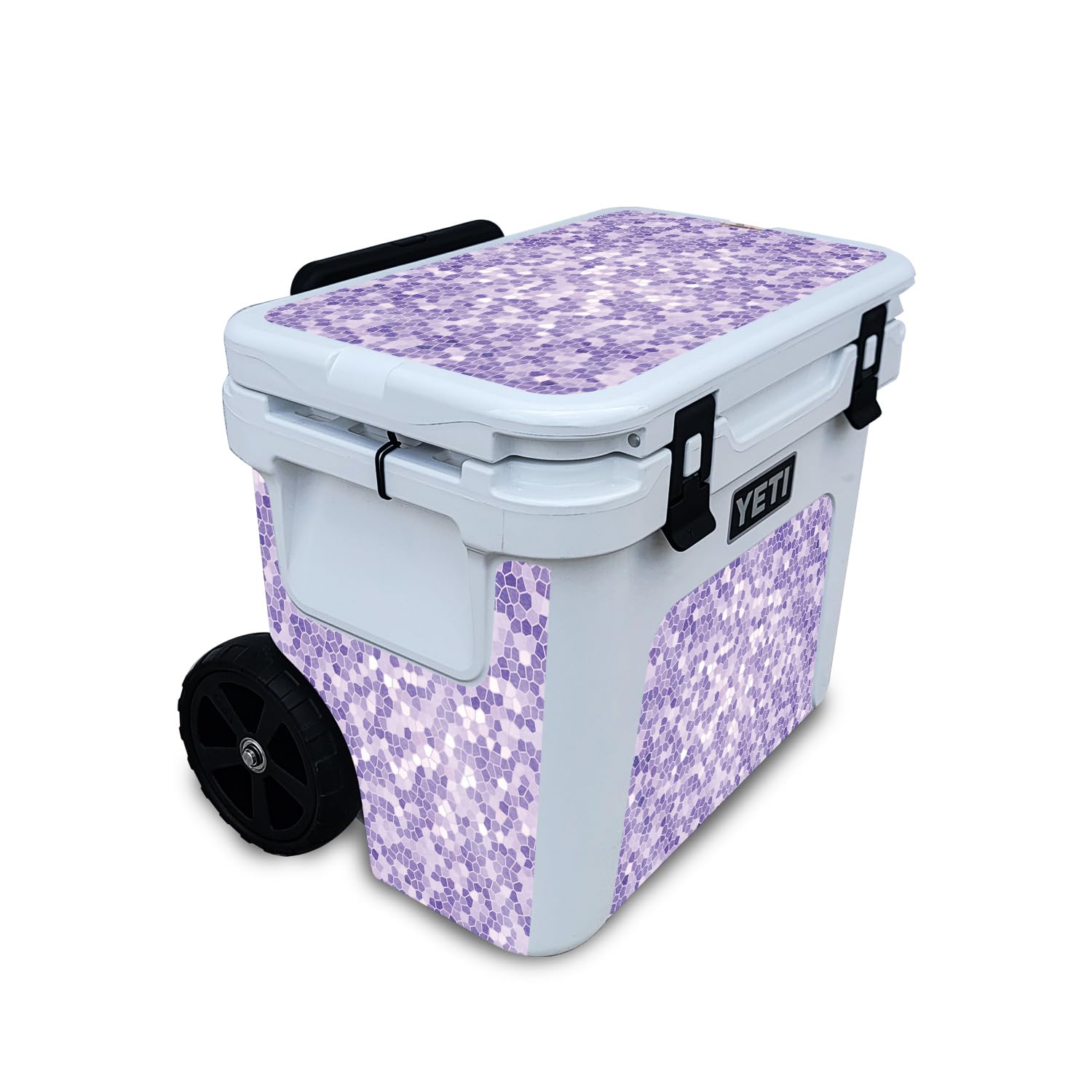 Glossy Glitter Skin Compatible with Yeti Roadie 32 Wheeled Cooler - Stained Glass - Premium 3M Vinyl Protective Wrap Decal Cover - Easy to Apply | Crafted in The USA by MightySkins