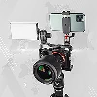 Vista 4 de SIOTI Mini cabezal de bola de trípode, mini cabeza de bola giratoria, panorámica vertical de 360° de 90°, compatible con proyector/DSLR/cámara