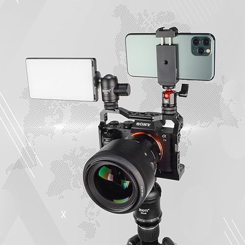 Miniatura 4 de SIOTI Mini cabezal de bola de trípode, mini cabeza de bola giratoria, panorámica vertical de 360° de 90°, compatible con proyector/DSLR/cámara