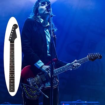Guitar Neck 22 Fret Maple Fretboard Guitar Neck Guitar DIY Parts Replacement for ST Style Matt Black
