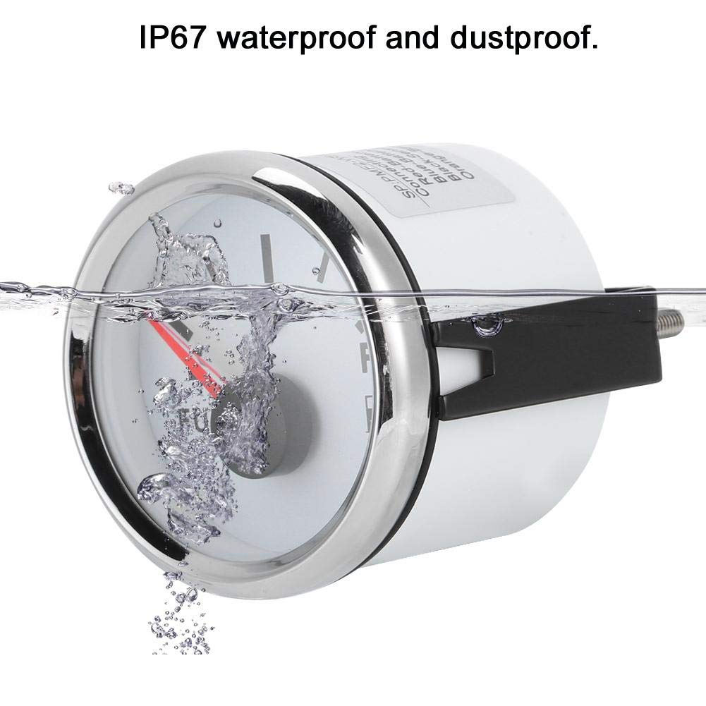 Indicatore di livello serbatoio olio 52mm 2in 0-190ohm per auto barche marine quadrante bianco