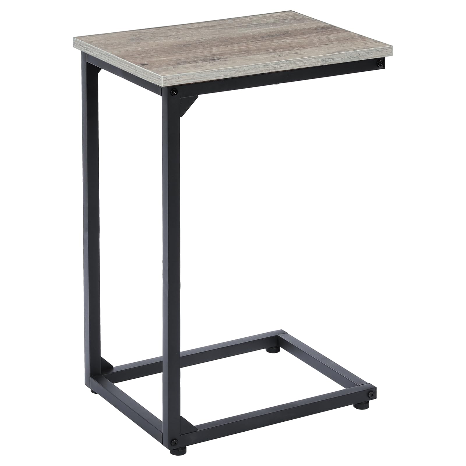 AMHANCIBLE C Shaped End Table Slide Under Couch Table for Sofa TV Tray Snack Table Small Side Table