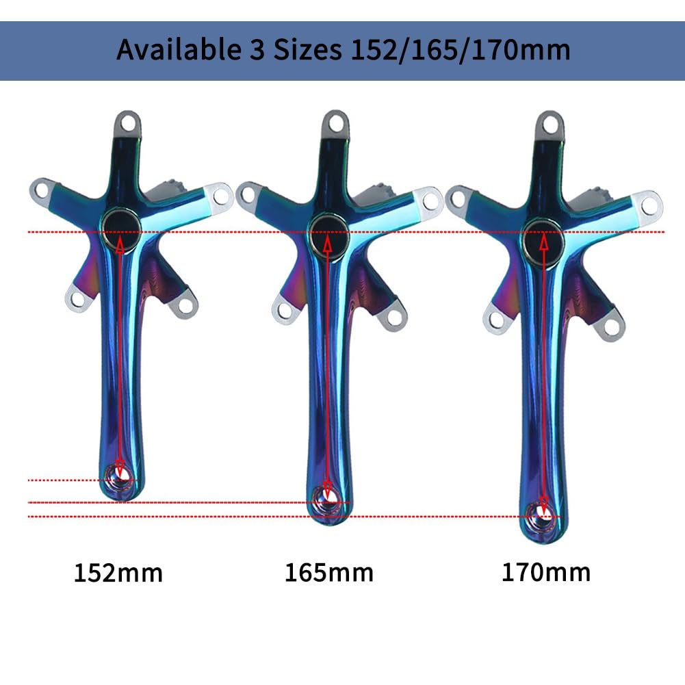 Pedivelle per Bici da Strada/Pieghevoli 152/165/170 mm, guarnitura per Mountain Bike 130 mm BCD, guarniture Cave Integrate con Movimento Centrale BSA, Adatte a 9-10-11 velocità, in