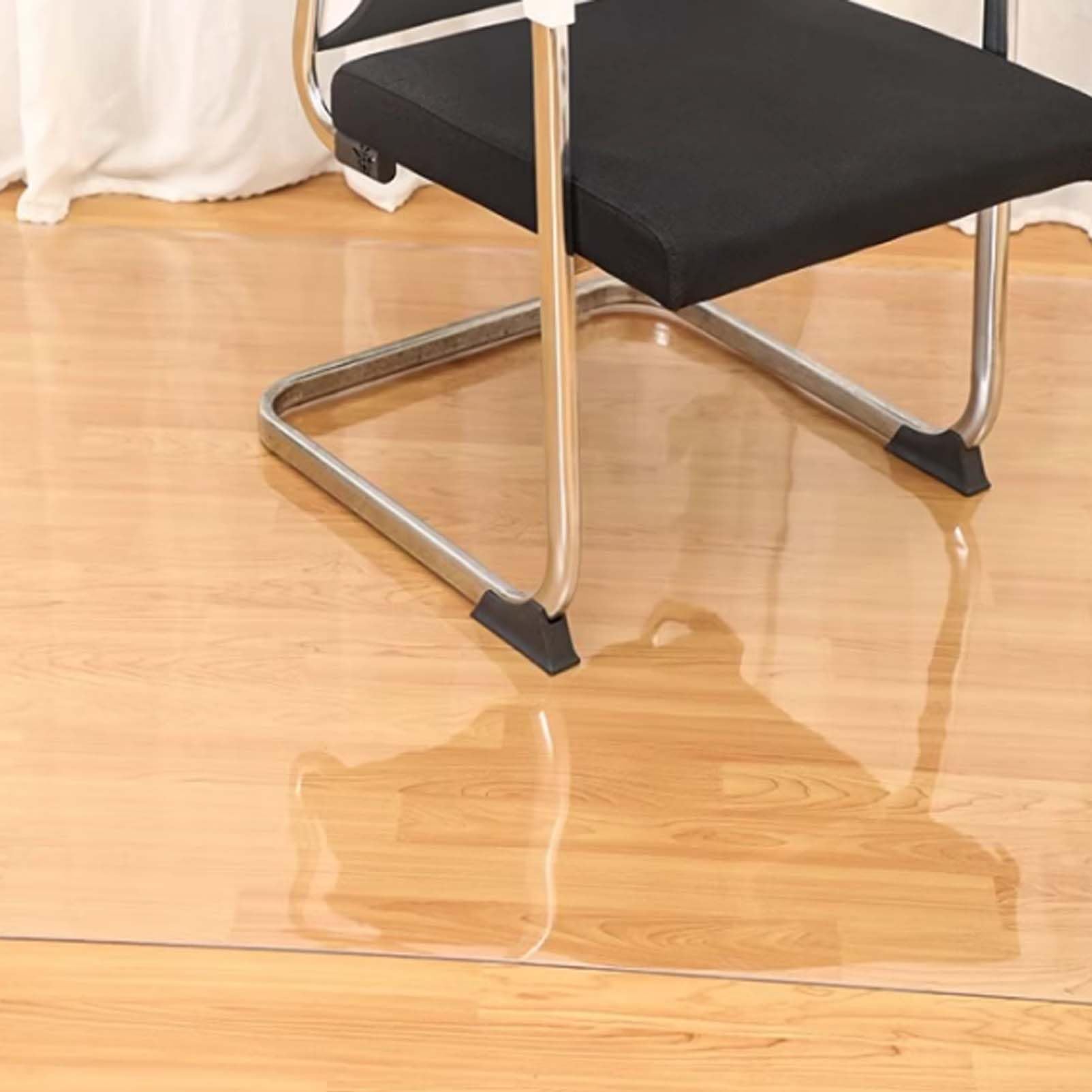 Bodenschutzmatte Transparent/Gefrostet, Größe wählbar, 2 mm Stärke Bodenschutzmatte Transparent Bürostuhl, PVC Bodenmatte Rutschfest Stuhlmatte Teppichschutz, Stuhlmatte (Transparent,2mm,160x300cm)