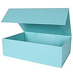 Aimyoo Blue Collapsible Gift Box with Magnetic Closure Lids 13.8x9x4.3 in, Large Bridesmaid Groomsman Proposal Boxes, Rectangle Present Box for Graduation Birthday Storage 1 Pack