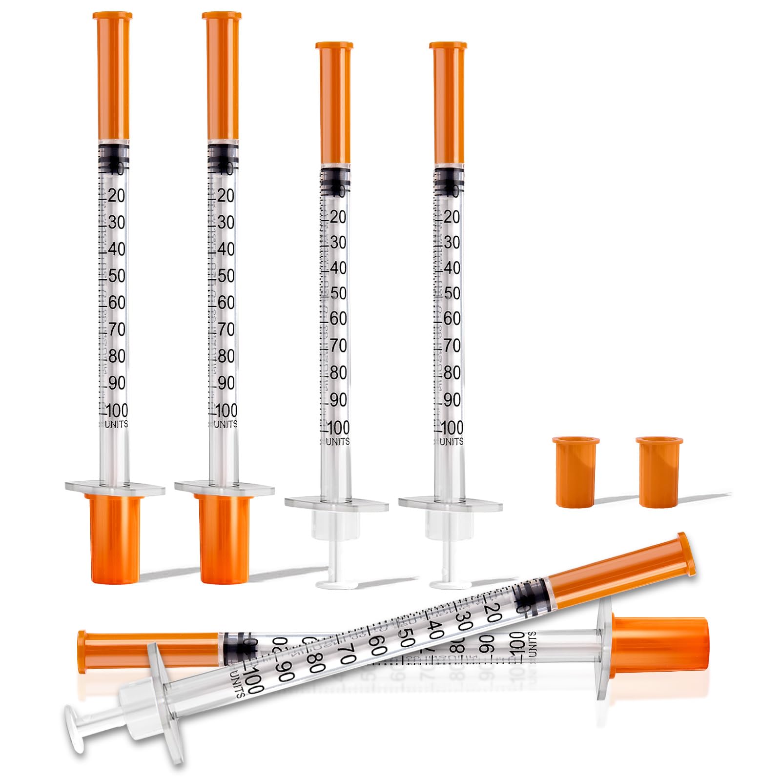 100 Stück 1ml Plastiktube 30G 8mm, Spritze mit Skala einzeln versiegelt für die Flüssigkeitstrennung,Laborzubehör