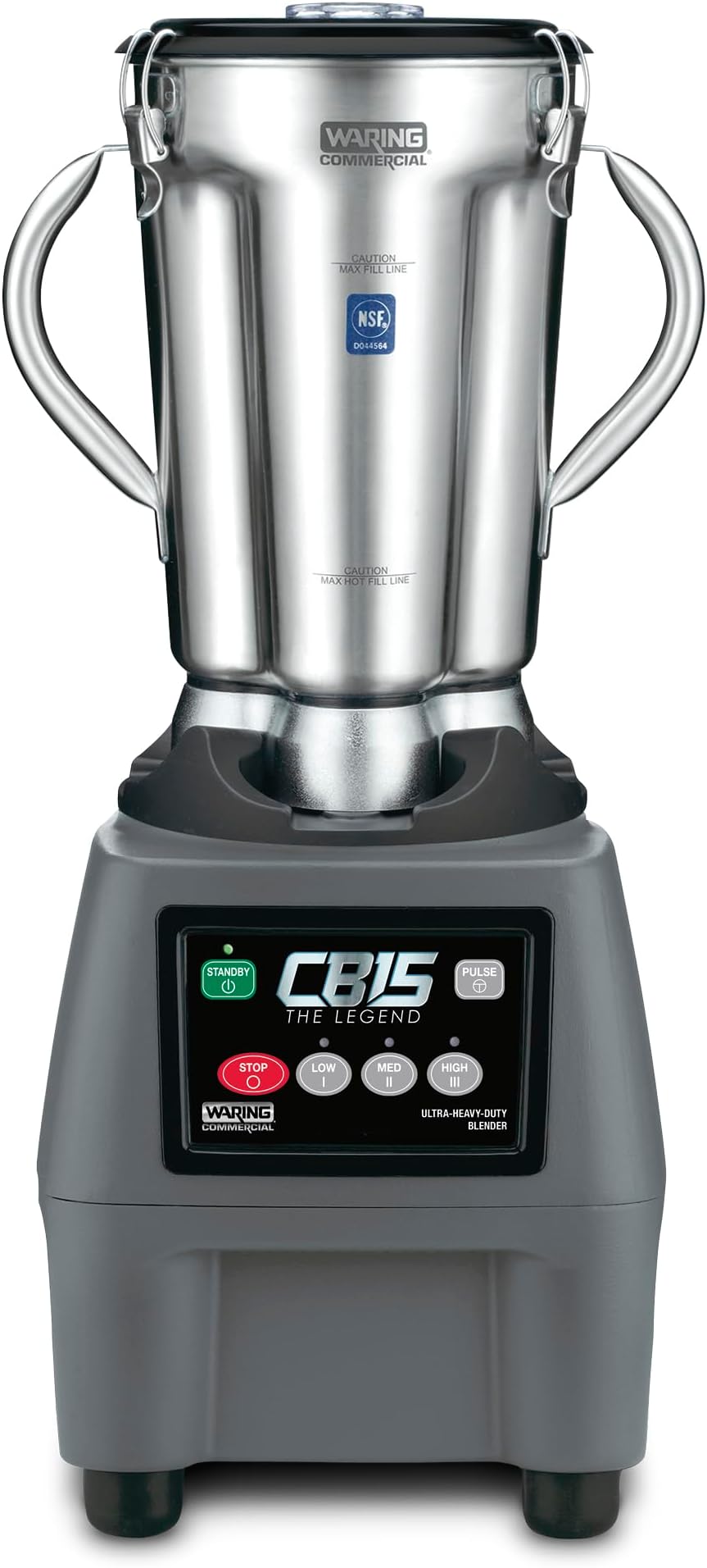 - Waring Commercial CB15 Ultra Heavy Duty 3.75 HP Blender, Electric Touchpad Controls with Stainless Steel 1 Gallon Container, 120V, 5-15 Phase Plug,Black