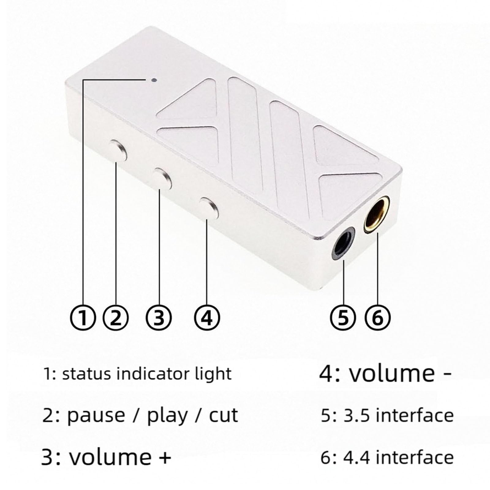 Alta resolución ES9039Q2M - Amplificador de auriculares tipo C con decodificación de música para escucha profesional, 32Ω/600 mW (mayoría) móvil