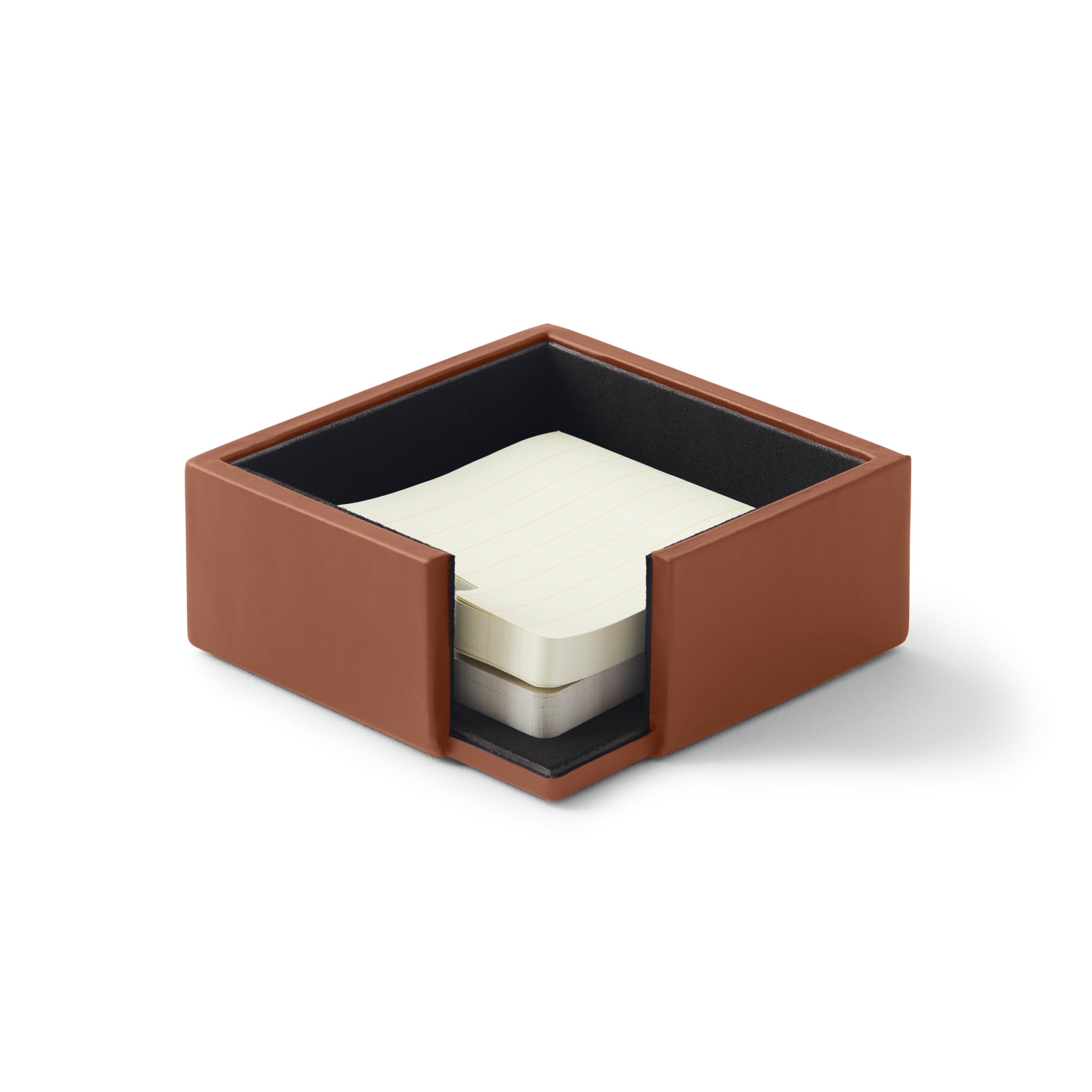Eglooh - Minerva - Brązowy Pomarańczowy Brązowy Skórzany Uchwyt na ulotki Biurko, Notatnik, Schowek - cm 11,2 x 11,2 x H.4,5 - Wyprodukowano we Włoszech