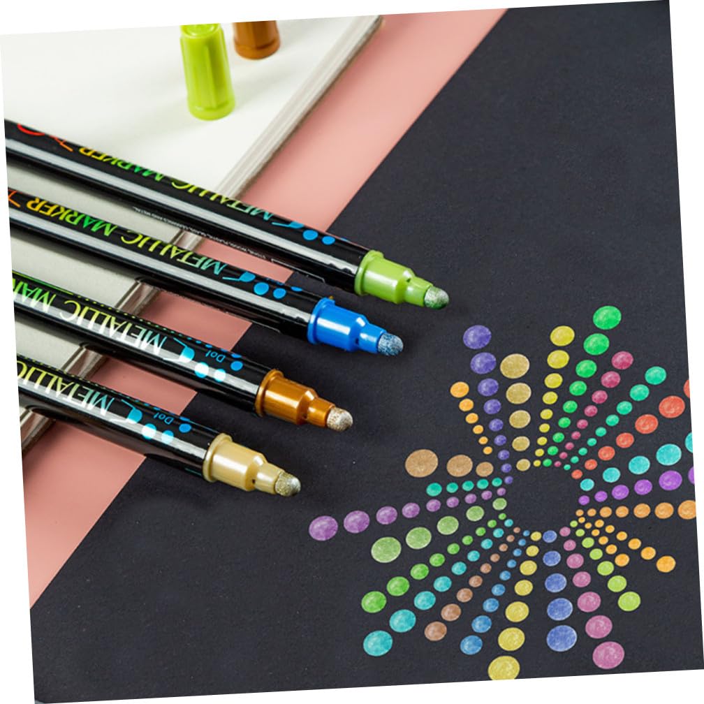 HOMSFOU 12 Pennarelli Acrilici per Pittura, Punta Flessibile, Corpo in Plastica, Scrittura Scorrevole per Disegno e Bricolage, 12 Pezzi per Adulti e Studenti
