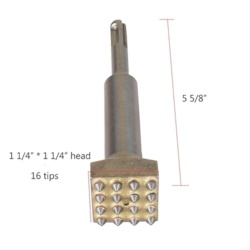 Miniatura 5 de Parche de reparación de hormigón de 5 58 pulgadas x 1 14 pulgadas. Herramienta de buje para preparar SDS Plus, revestimiento de rugosidad de