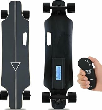All Terrain Electric Longboard 4 Speed Smooth Brake Upgrade LCD Screen Remote for Adults Teens