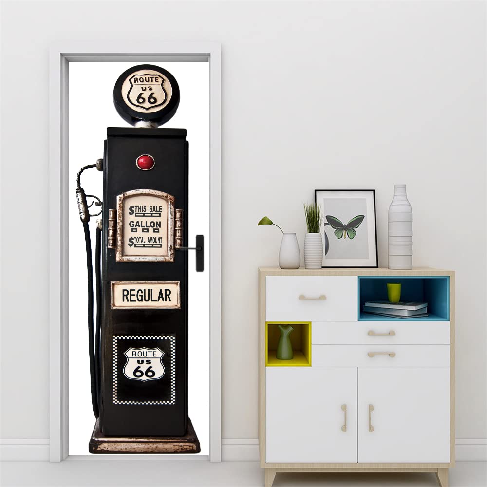 Poster autocollant porte trompe l'oeil vintage pour déco de chambre