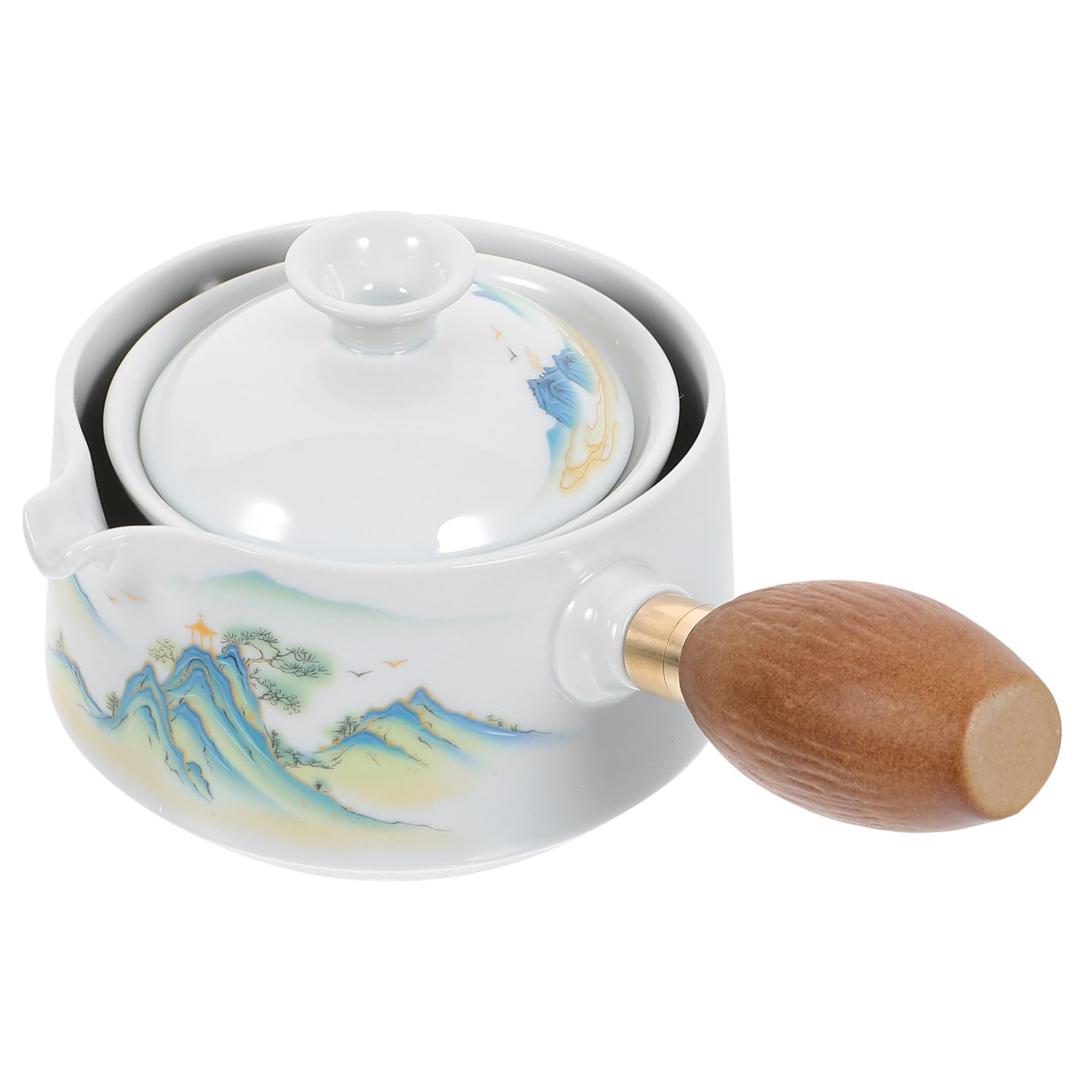 Cabilock 2piezas Tetera De Cerámica Asa Lateral Para Infusión De Té Suelto Diseño Único y Duradero Para Uso Oficina y Hogar