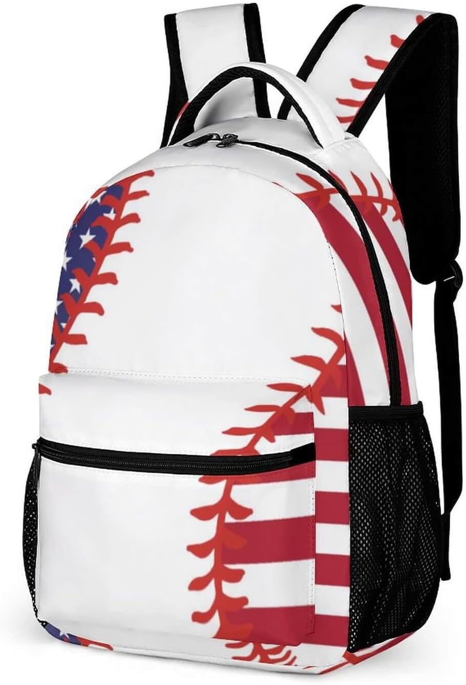 Baseball Backpack for Kids Girls Boys School, 16 Inches Cool Baseball Bookbag, Baseballs Backpack for School - Image 2