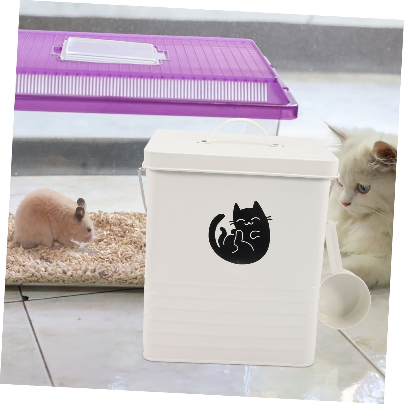 Garneck Contenitore Per Cibo Per Gatti Con Coperchio Comodo Contenitore Per Snack Per Cani Secchio Per Conservare Cibo Per Gatti Materiale Di Resistente e Durevole Accessori Per Cani