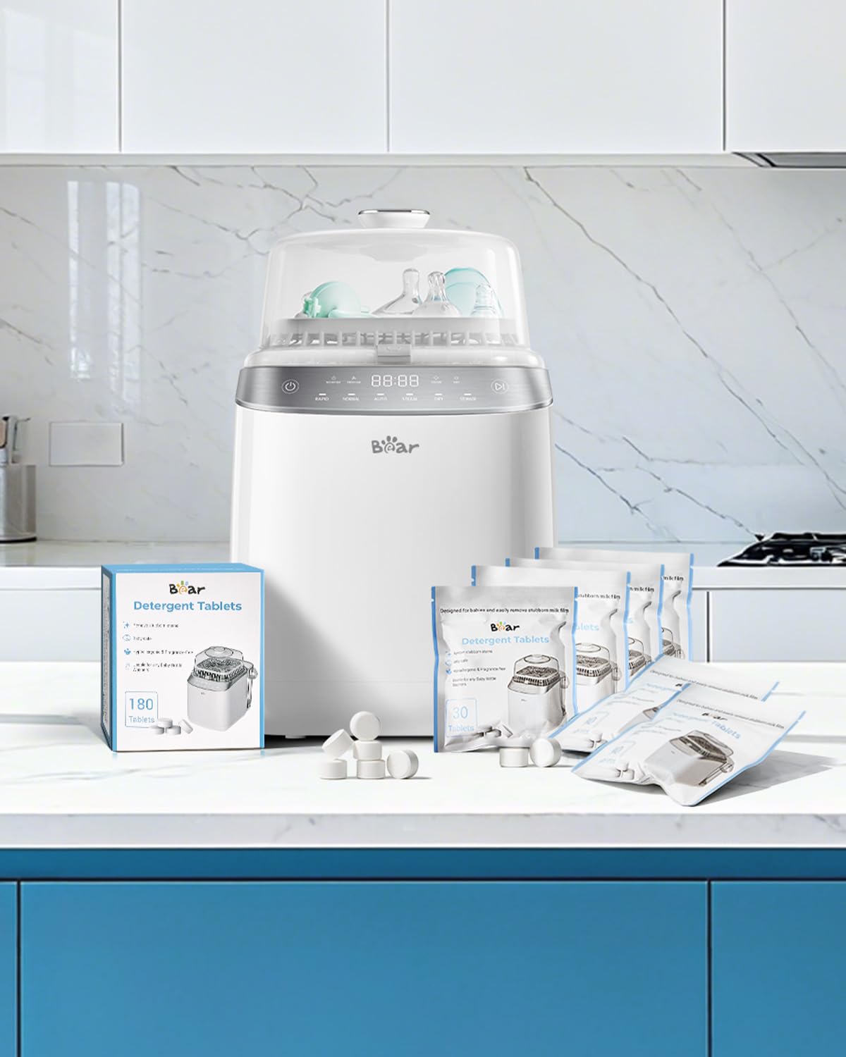 Bear Offizielle Flaschenreinigungs-Tabletten, 180 Stück – Reinigungstabletten für Bear und alle gängigen Flaschenreiniger, leistungsstark gegen Milchreste - 3