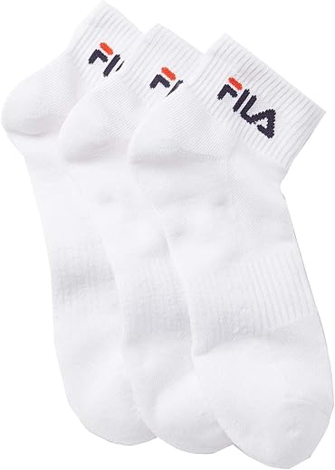 Fila Women's 3-Pack Heritage Aerated Mesh Body Quarter Socks (White)