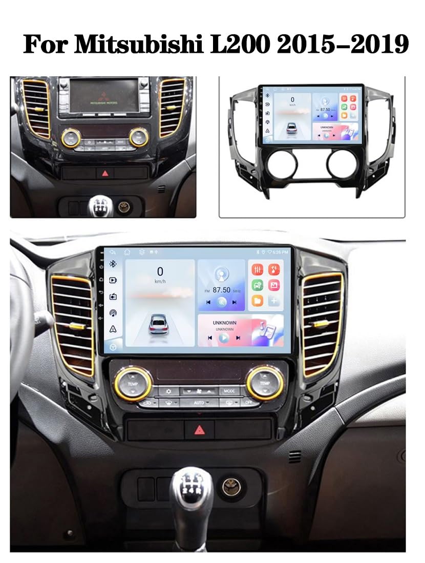 9 Pollici Android 16.0 Autoradio Car Radio Bluetooth Navigazione GPS per Mitsubishi L200 2015-2019 Car Stereo Supporto comandi al Volante WiFi 4G Dual USB