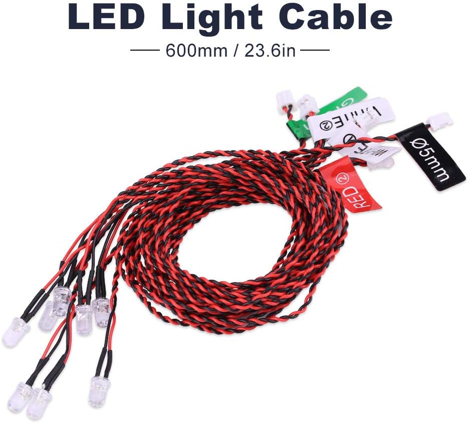 Akozon Rc Plane Navigation Lights Rc Plane Led Light Kit RC Airplane Flashing Light 8 LED Lighting System Kit Simulation Flashing Lights for RC Airplane Helicopter Deformation Model