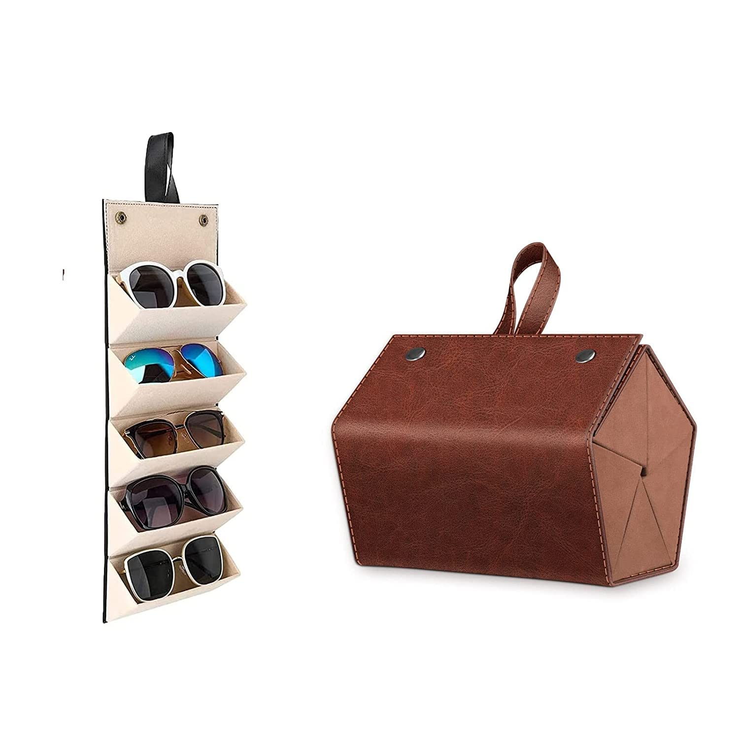 AZOD Sunglasses Travel Organizer Foldable Glasses Storage Case Multiple Pairs Eyeglasses Storage Box Eyewear Holder-image-31