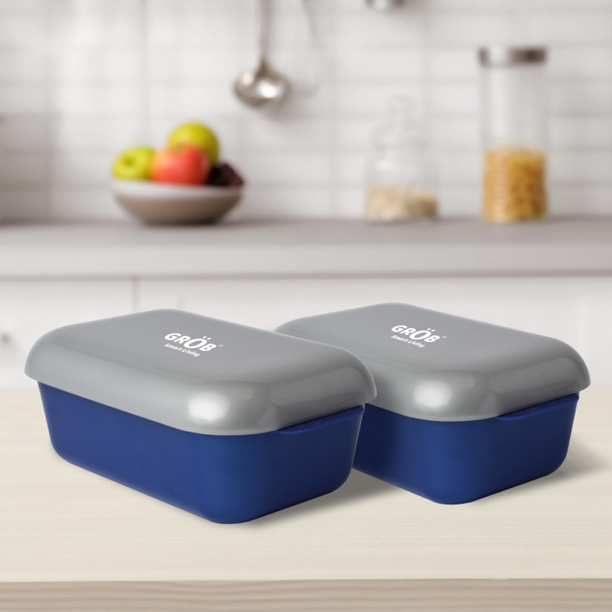 GROB Chill N Go Anti Microbial Cool Box (Pack of 2) | Keeps Your Food Fresh for up to 6 Hours | Compact, Travel Friendly | Smart Living Product