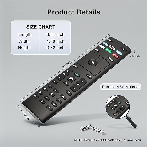 Miniatura 7 de Repuesto para control remoto Vizio Smart TV, control remoto XRT136 para todos los modelos de TV Vizio D, V, M, P, PX, E Series