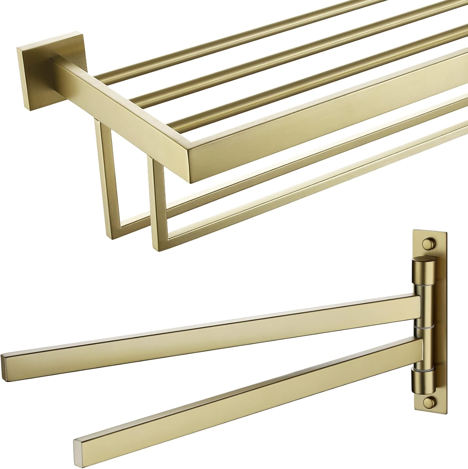 KOKOSIRI Towel Shelf Holder 24'' Bathroom Towel Rack Hand