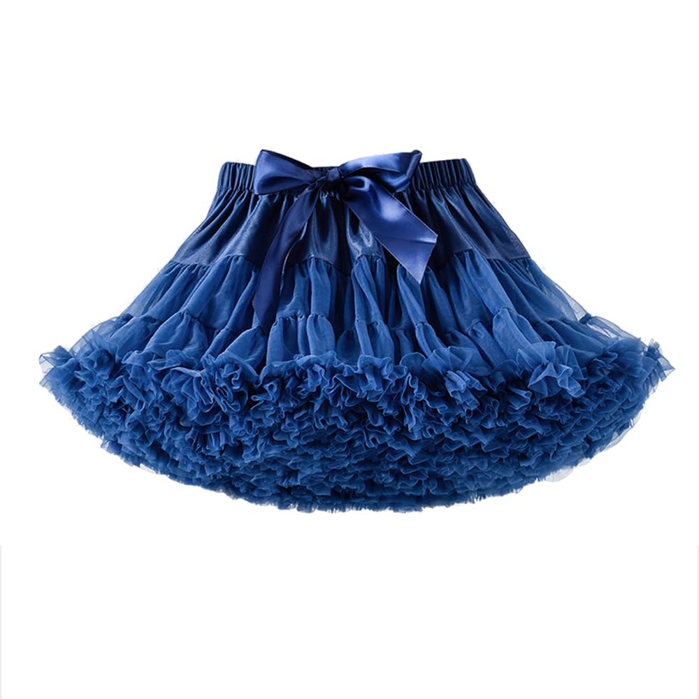 Odziezet Women's Navy Baby Girls Fluffy Pettiskirt Tutu Kids Ballet Party Dance Skirt Princess Tulle Bubble Skirt For Girls (0-10 Years)