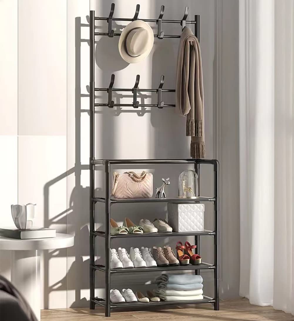 CUQOO Premium 5-laags heavy duty metalen schoenenrek in zwart - stevig