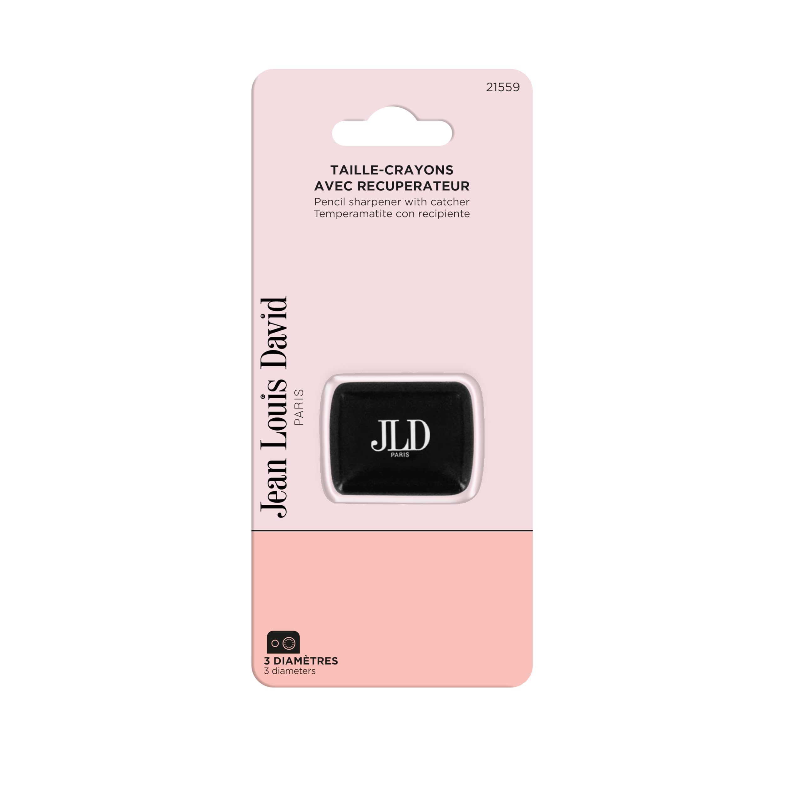 JEAN LOUIS DAVID - Taille Crayons Maquillage - 3 Diamètres - Avec Récupérateur