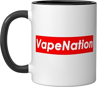 Vape Nation Funny Vape Meme Gift For Men & Women Who Vape Ceramic Mug, Black/White