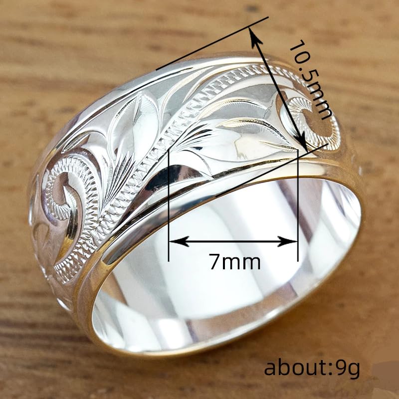 925 Sterling Silver Carved Flower Pattern Scroll Promise Ring Stackable Wedding Engagement Band Engraved Rose Flower Ring VintageCarved Rose Ring for Women Size 9