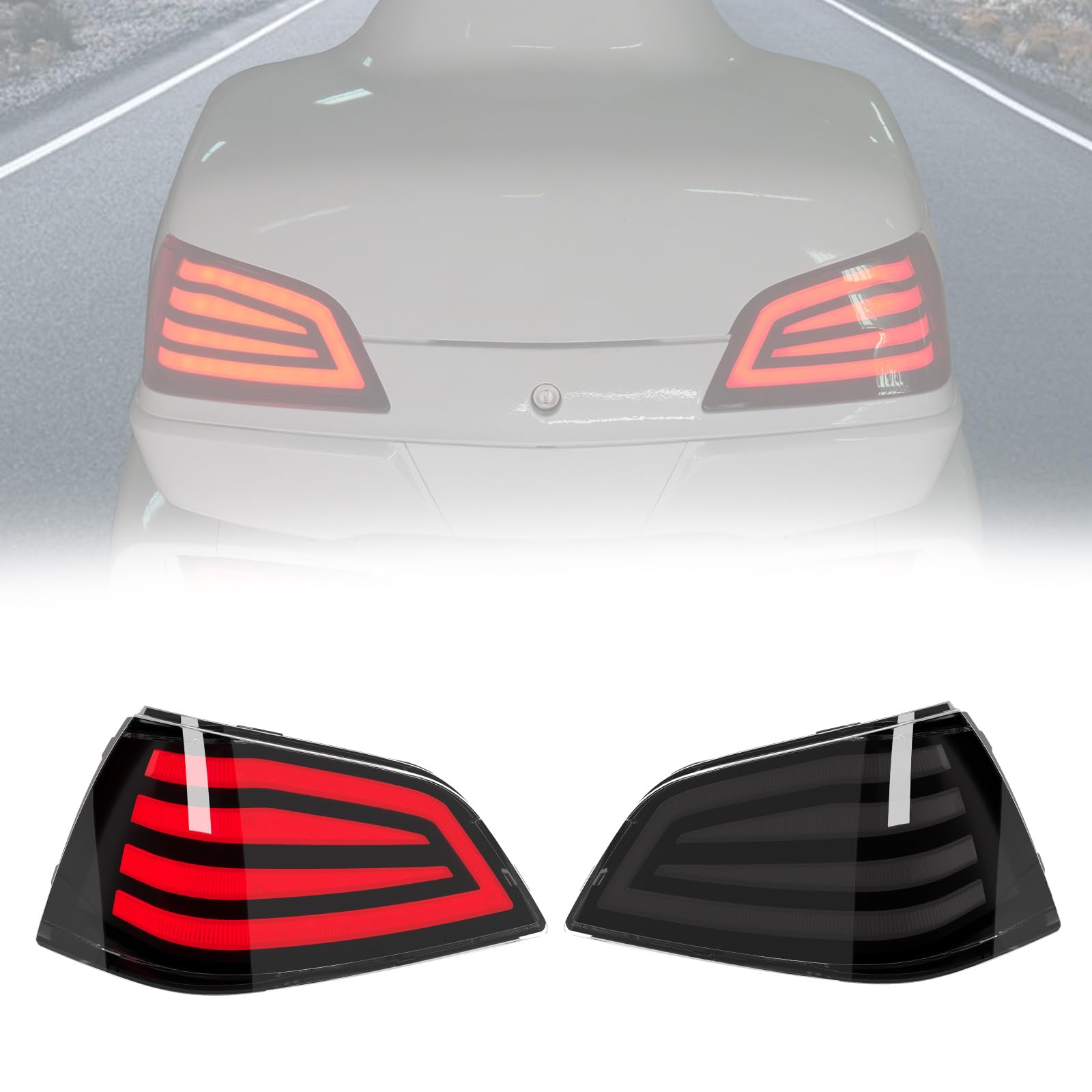 LED Tail Lights Brake Lights for Goldwing GL1800 Tour Pack Models Only, 2 PCS Rear Running Break TailLights Lamp with Smoked Lenses for Honda Gold Wing GL1800 2001-2017 Accessories