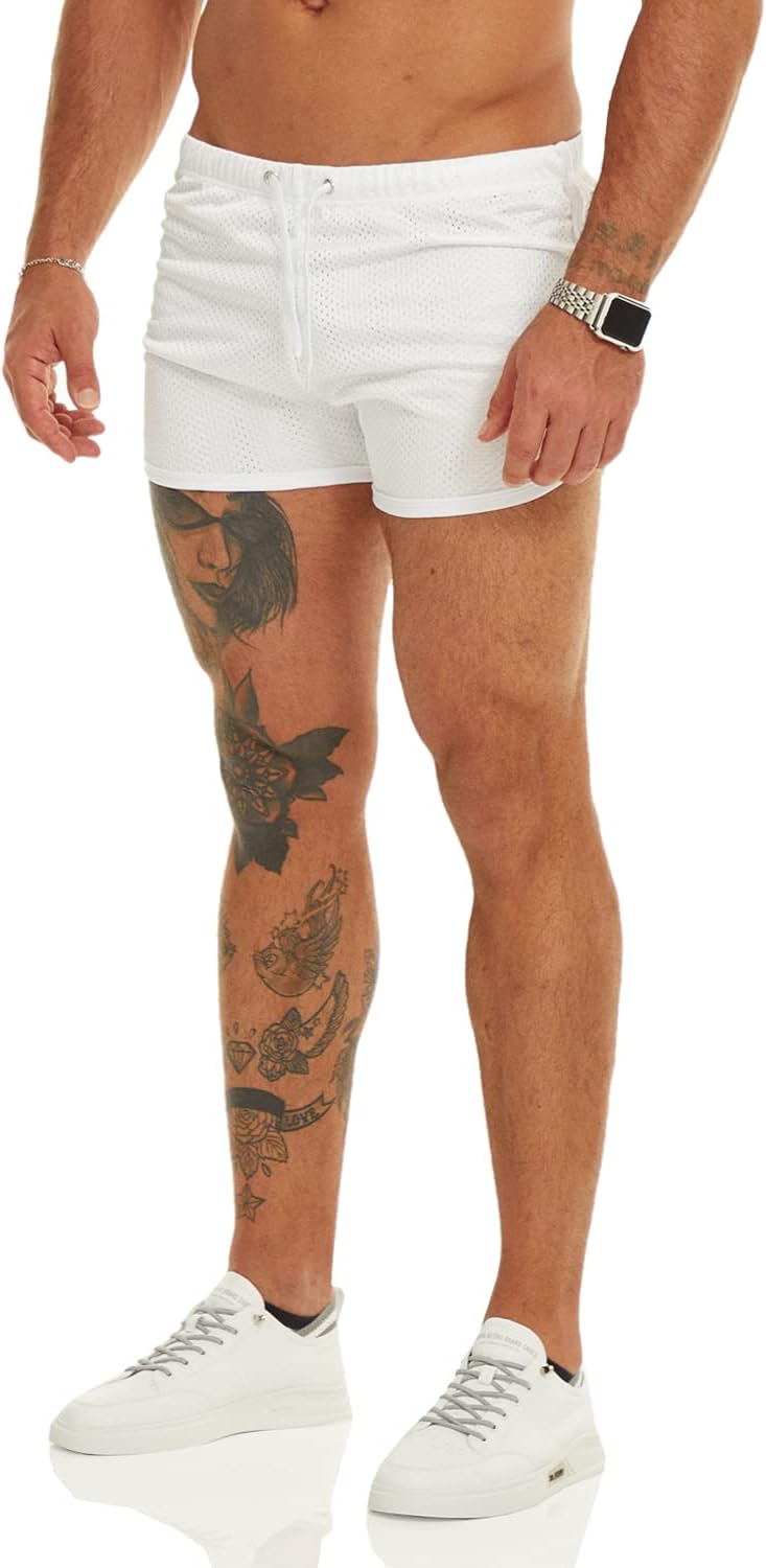 Ouber Men's Fitted Shorts Bodybuilding Workout Gym Running Tight Lifting Shorts with Pockets - Image 4