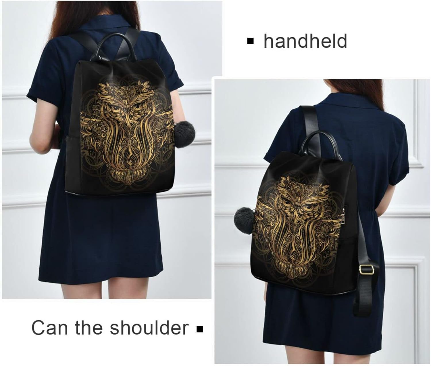 senya Women Fashion Backpack Purse Mascot Owl Boho College Backpack Anti Theft Rucksack Travel Shoulder Bag Bookbag Men