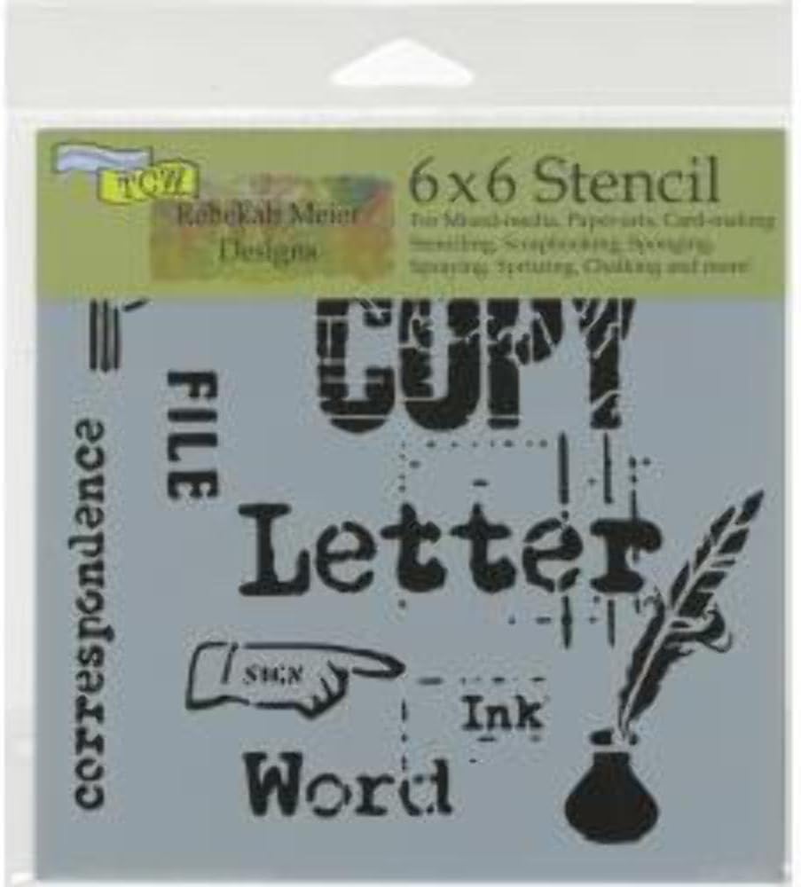 The Crafters Workshop 6x6 Stencil Correspondence, Synthetic Material, 17.8 x 16 x 0.1 cm