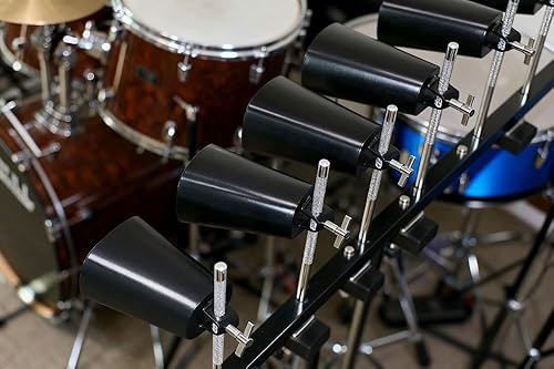 Miniatura 6 de Paquete de 2 campanas de vaca de acero de metal de 8 pulgadas, cencerros de percusión de mano con palo para batería, instrumento de percusión,