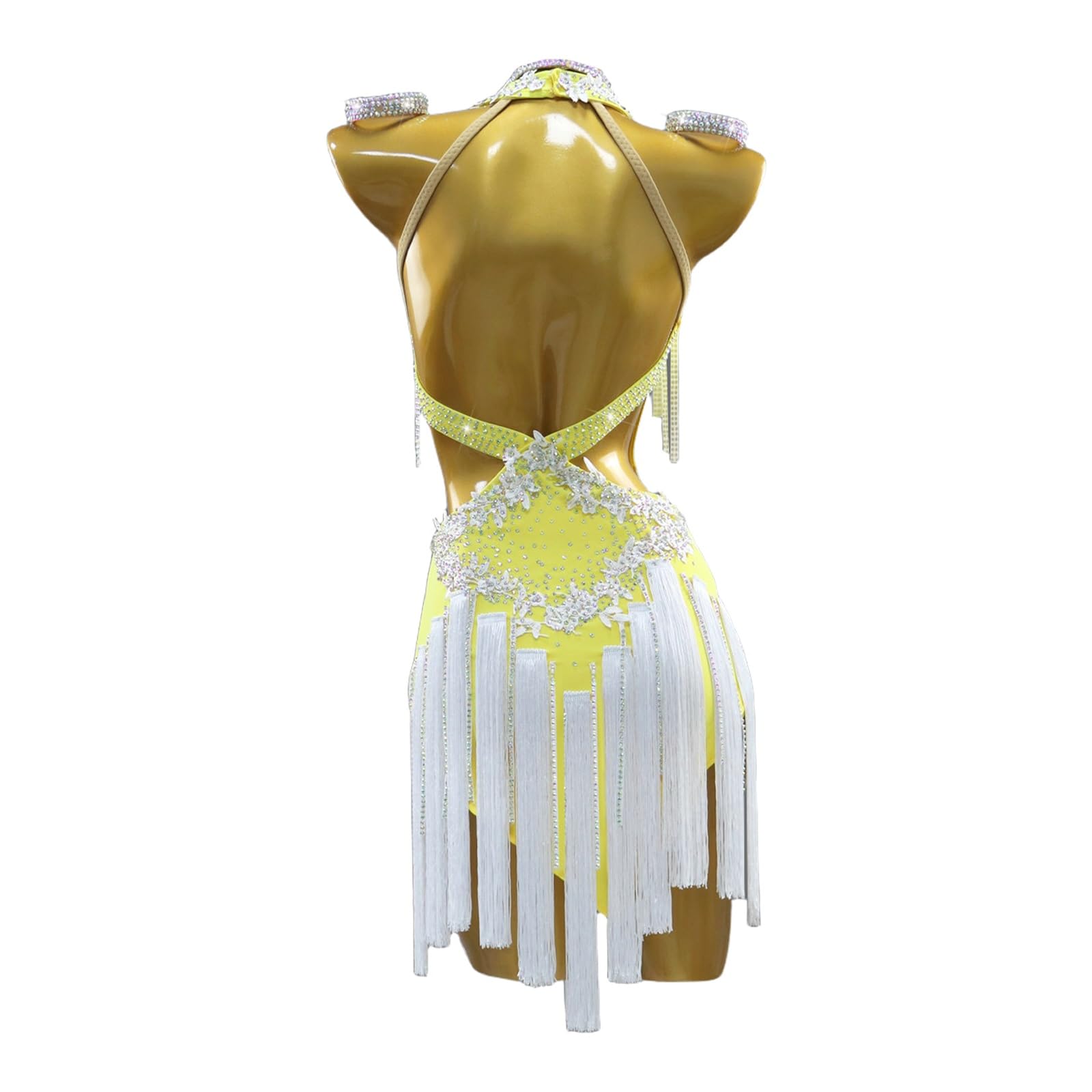 Sukienki Na Konkurs Tańca Latynoskiego Dla Kobiet Rhinestone Fringe Salsa Tango Praktyka Dancewear Handmade Custom