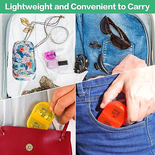 Serfeymi Pill Boxes 7 Day 2 Times a Day AM PM Medicine Organiser Weekly Tablet Organiser Rainbow Pill Box with Portable Zipper Canvas Pill Case for Pills, Supplement, Fish Oils, Vitamin- Bloom 01 - Image 5