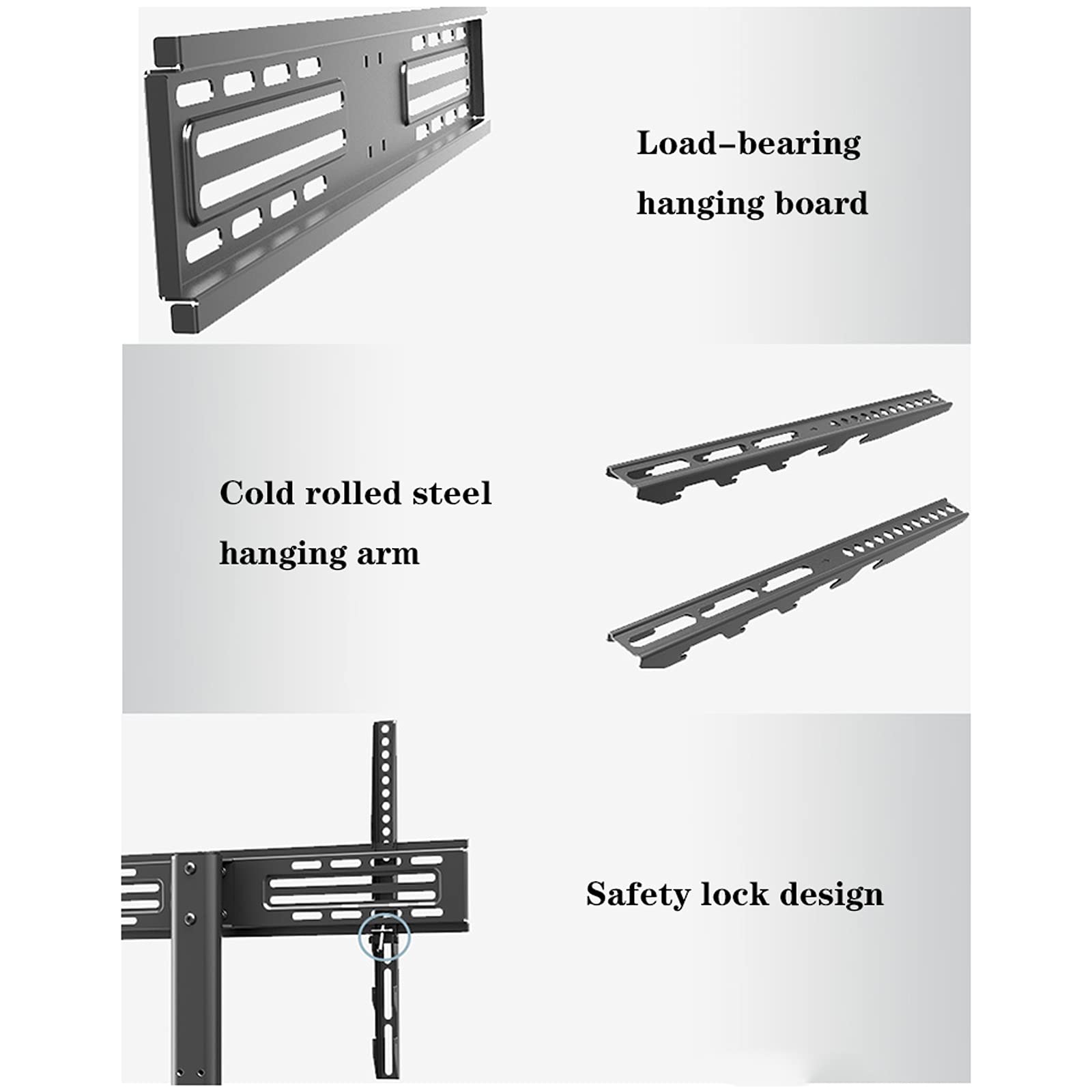 TV Stand Desktop Regolabile TV Stand Desktop Display Hanger Universal 37 "-65" in Acciaio TV Base, Max. VESA 60. 0x400mm e Tiene Fino a 110 libbre .per casa, Ufficio